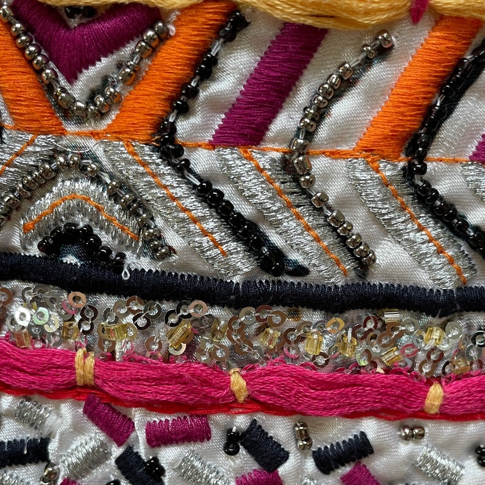 Desigual Yellow Tank Top with Graphic Butterflies, beaded/embroidered - Picture 6 of 6